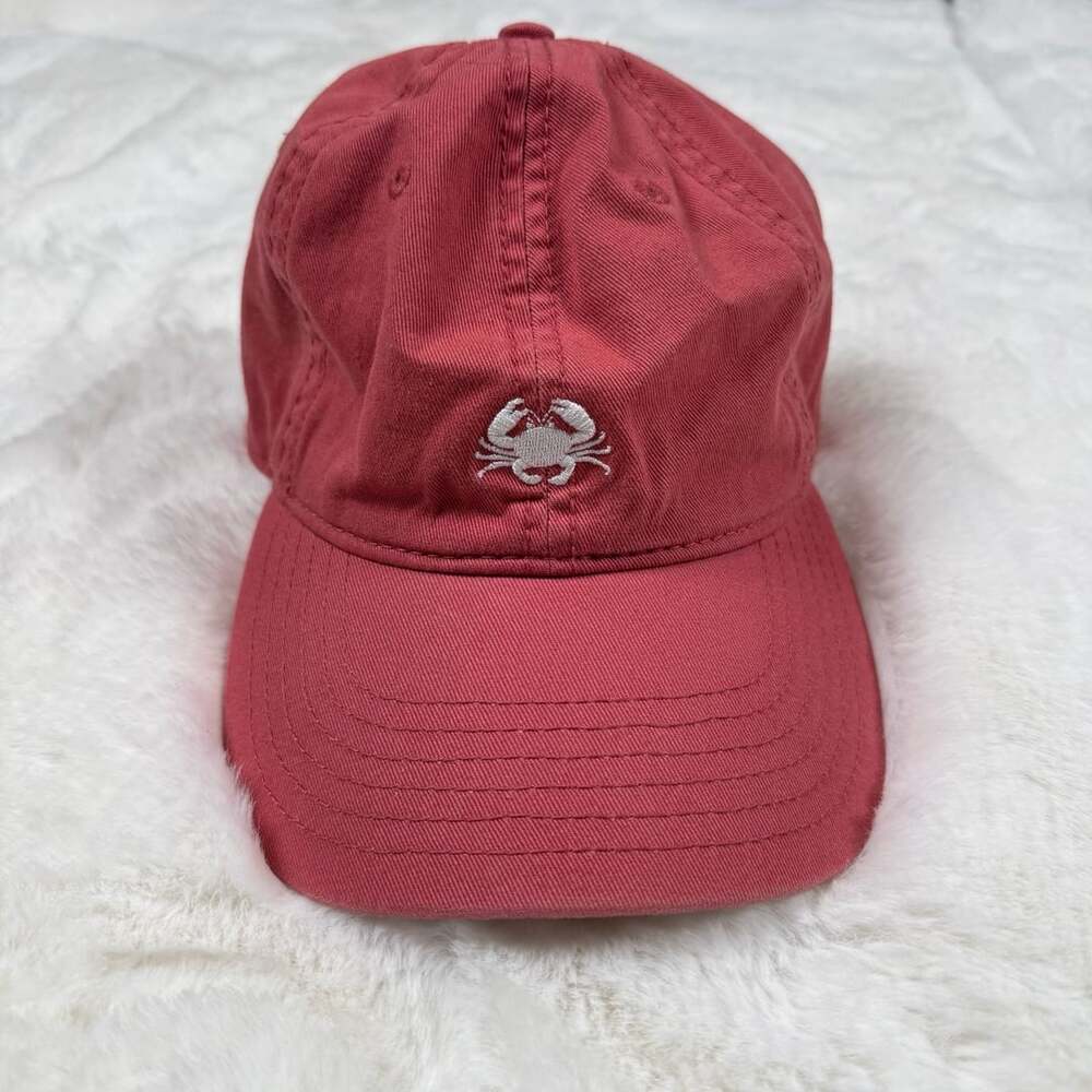 Red Embroidered Crab Baseball Cap Adjustable Strapback Dad Hat